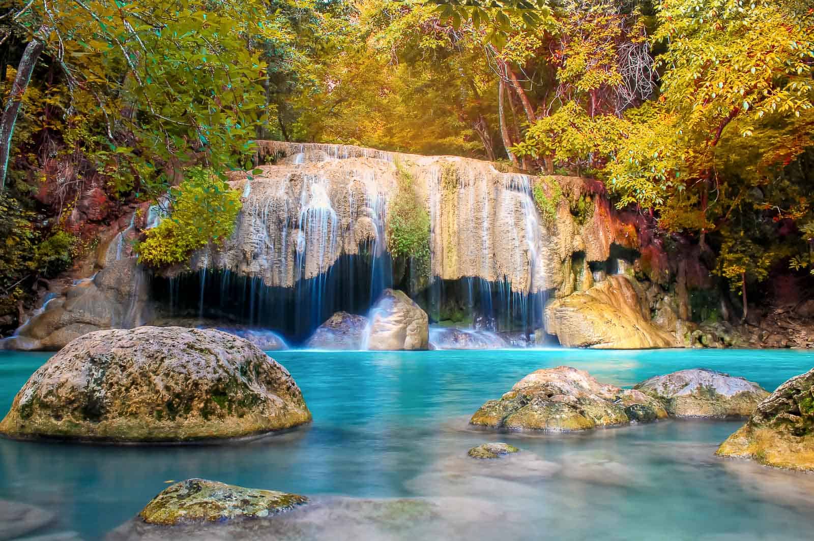 Private Tour to Kanchanaburi Erawan Waterfall and Elephant Care, Bangkok